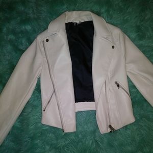 Beige leather jacket